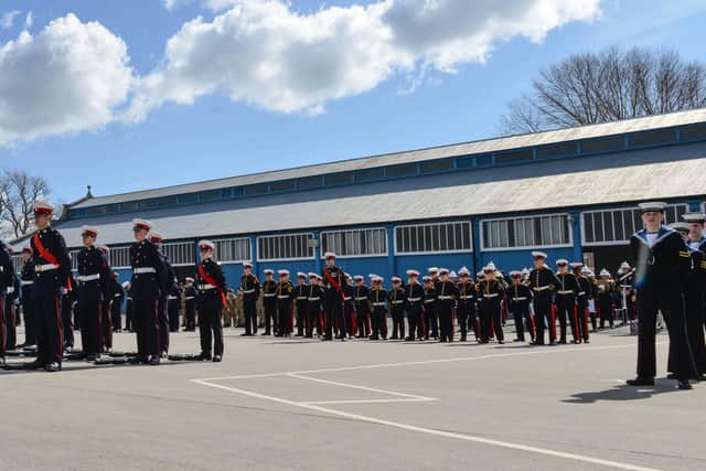 Volunteer Cadet Corps' units formed up on Parade at HMS Excellent.

Credit: Claire Kelson