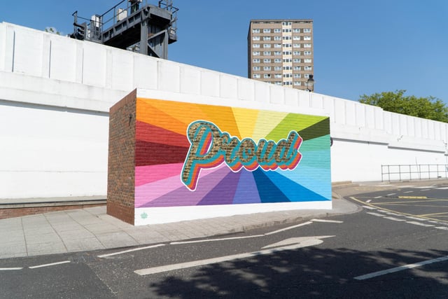 The Frustrated Creative (AKA Holly Milner) created this fantastic Pride mural. Picture: Nuno Cardoso