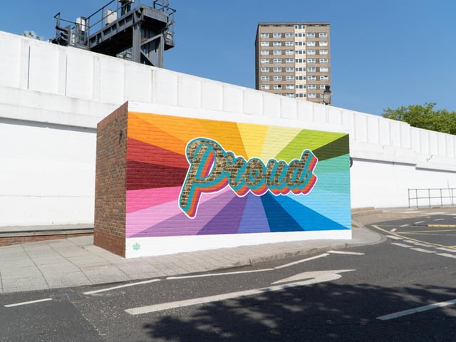 The Frustrated Creative (AKA Holly Milner) created this fantastic Pride mural.  Picture: Nuno Cardoso