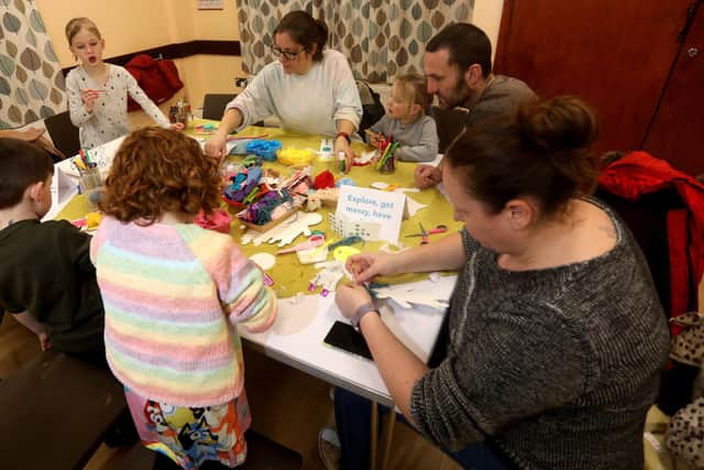 It was a cross-generational workshop with lots of families from the community joining in. Picture: Sam Stephenson.