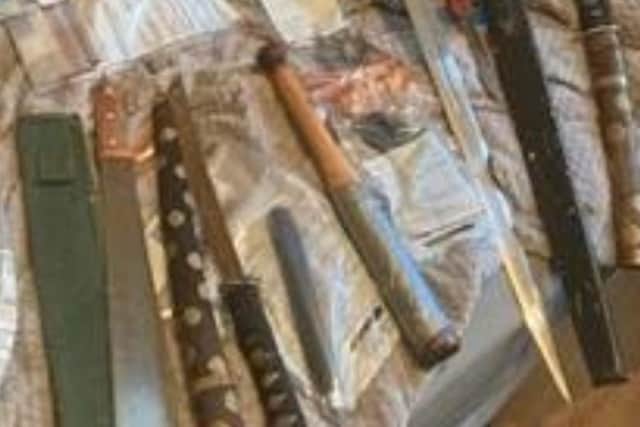 Some of the knives recovered by police .as part of Operation Sceptre Picture: Hampshire police