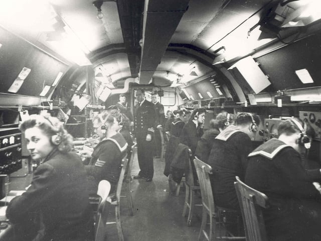 The Royal Naval teleprinter room at UGHQ