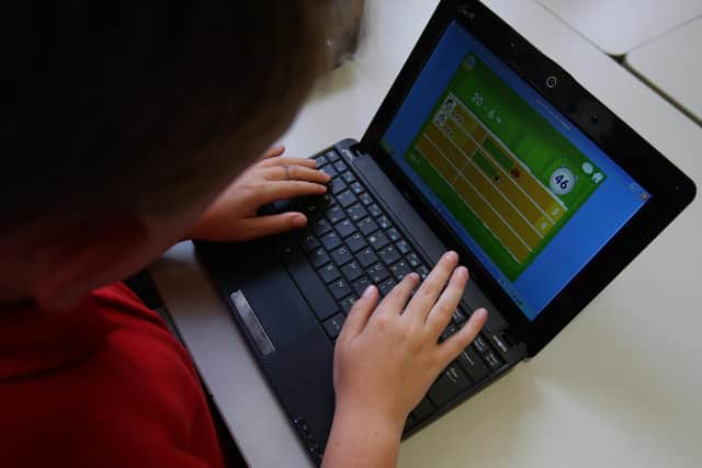 The government has so far provided 1,818 laptops for disadvantaged children across the city.