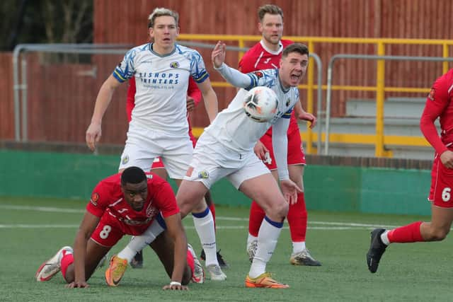 Paul Rooney in action during Hawks' 2-0 loss at Hemel. Picture by Dave Haines