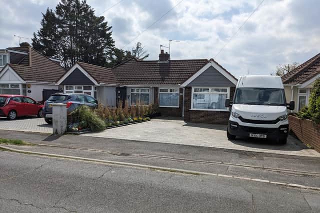 The house in The Crossway, Portchester, where police arrested a man from Somerset on suspicion of murder.