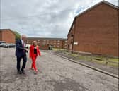 Amanda Martin MP with Minister Alistair Carns visiting military homes in Hilsea