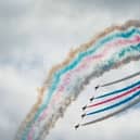 The RAF’s Red Arrows will join HMS Prince of Wales and conduct several flypasts over the US, celebrating 250 years of American independence. Pictured: Red Arrows. Portsmouth's Armed Forces Day, Southsea Common.
