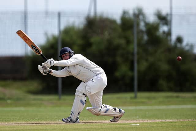 Portsmouth 2nds skipper Jordan Palmer-Goddard batting against Bedhampton. Picture: Chris Moorhouse
