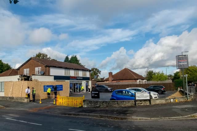 Ram-raiders targeted a Tesco Express store in Lovedean Lane, Waterlooville, with a JCB on October 23. Picture: Habibur Rahman.