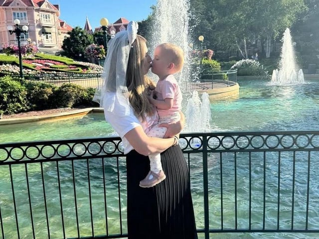 Freya with her mum.