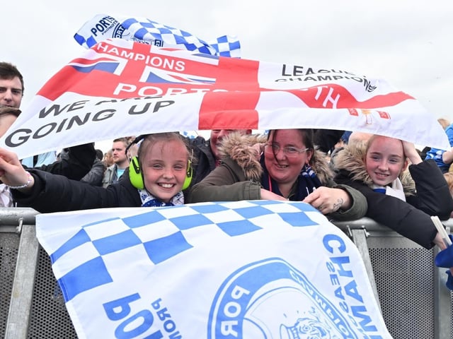 Thousands of Pompey FC fans flocked to Southsea Common to celebrate the team's League One title and promotion. Picture Credit: Keith Woodland