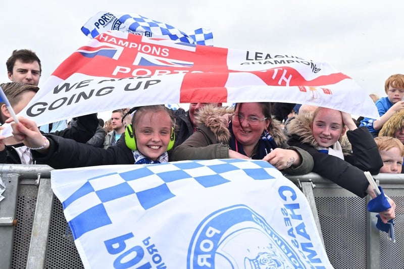 Thousands of Pompey FC fans flocked to Southsea Common to celebrate the team's League One title and promotion. Picture Credit: Keith Woodland