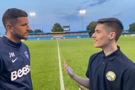 James Interviewing Pompey Manager John Mousinho at Privett Park
