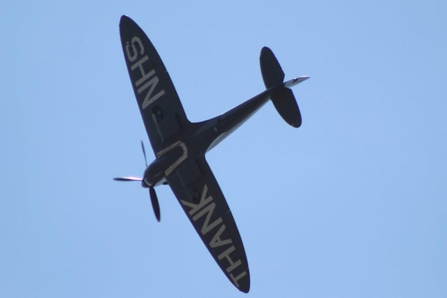 These spectacular pictures of the NHS Spitfire flying over Portsmouth were taken by Adam Jenkins