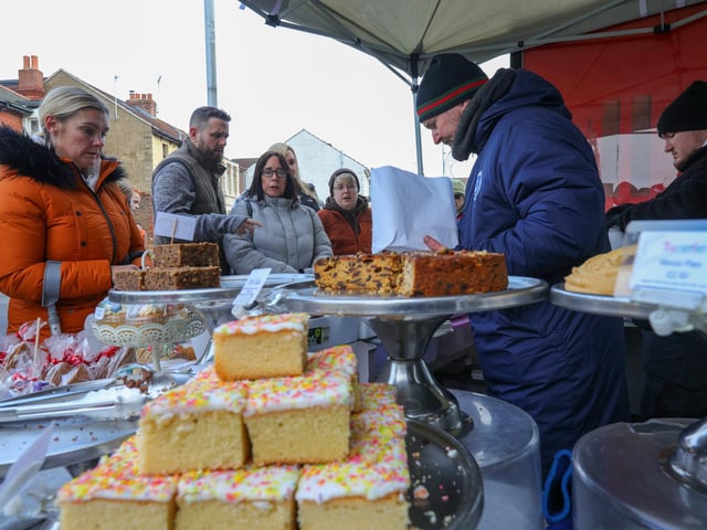 The cake stall. Baffins Christmas market, Tangier Road, Portsmouth
Picture: Chris Moorhouse