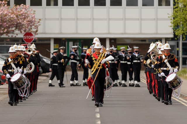 The 11 members of the Perkins division, named  after the first black commissioned officer, Captain John Perkins, an 18th Century contemporary of Admiral Nelson complete their three month training at HMS Collingwood.