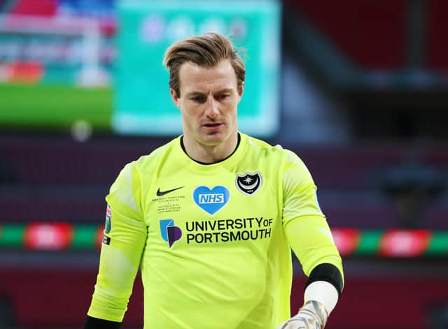 Craig MacGillivray looks dejected at the final whistle but will take comfort from the praise he has received from fans following his Wembley heroics.