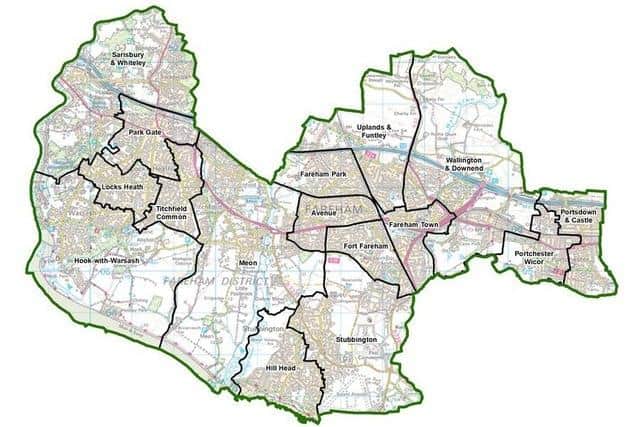 The Boundary Commission has suggested redrawing the electoral map of Fareham Borough Council