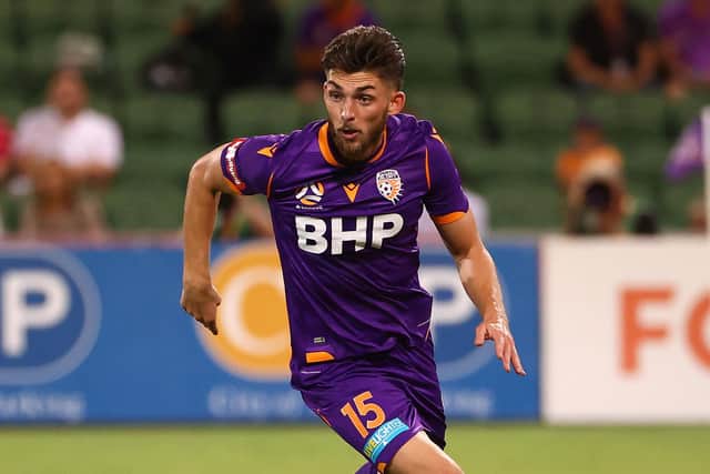 Brandon Wilson in action for Perth Glory against Brisbane Roar this season.  Picture: Paul Kane/Getty Images