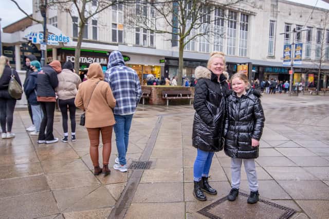 The Big reopening
Pictured: Claire young and daisy Campbell 10 queuing to shop at Primark, Commercial Road, Portsmouth on 12 April 2021
Picture: Habibur Rahman