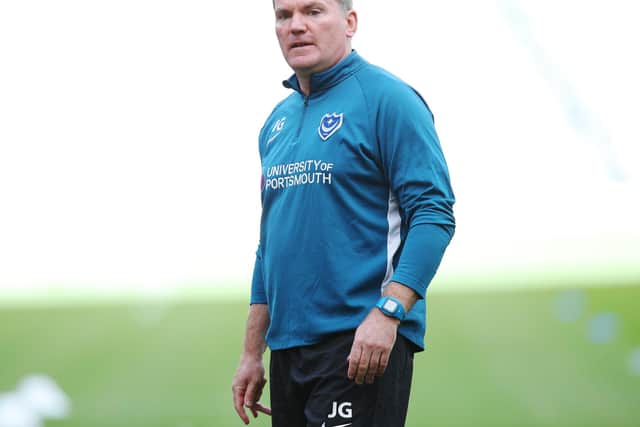 Pompey assistant manager Joe Gallen insists he's unaware of supporter feeling having opted to avoid social media and articles. Picture: Joe Pepler