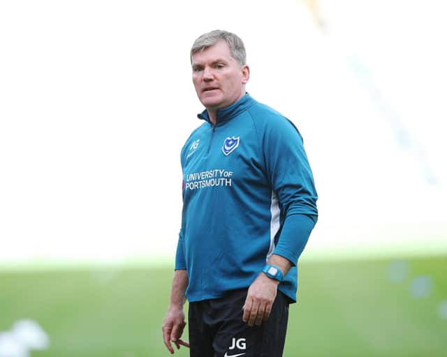 Pompey assistant manager Joe Gallen insists he's unaware of supporter feeling having opted to avoid social media and articles. Picture: Joe Pepler