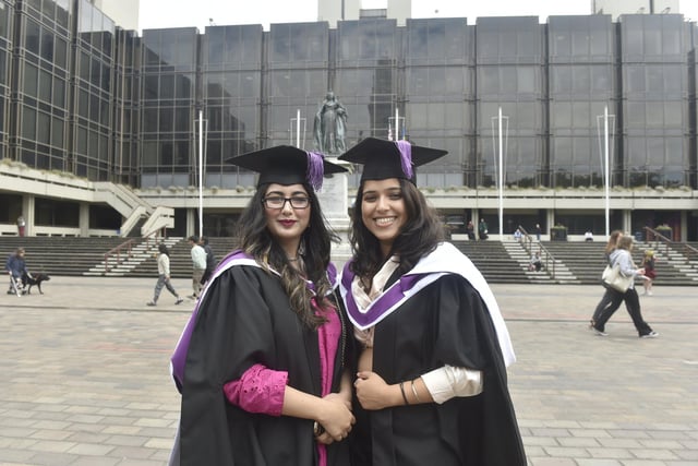 Portsmouth University students graduating on Tuesday, July 16, 2024, in The School of Education, Languages and Linguistics.Picture: Sarah Standing (160724-7164)
