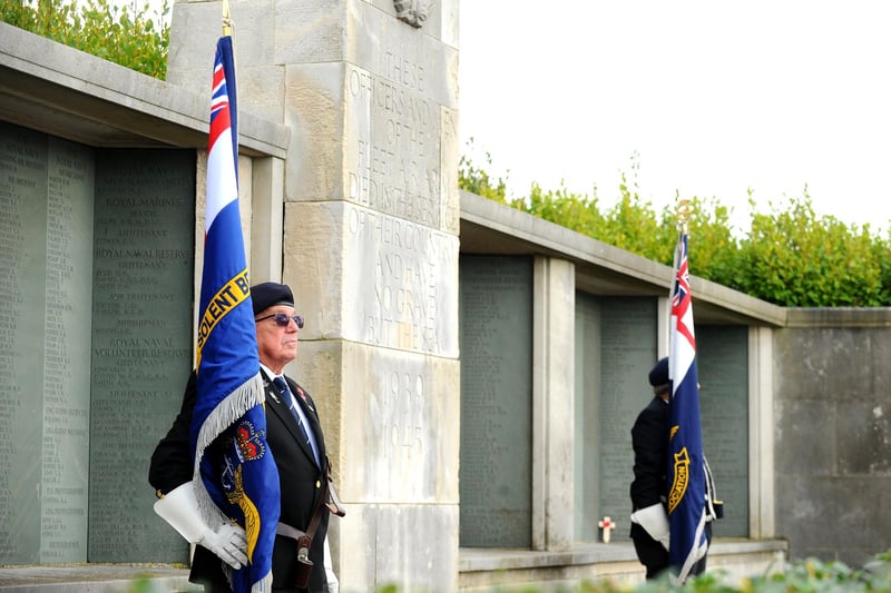 Remembrance Sunday service at the Fleet Air Arm Memorial in Lee-on-the-Solent on Sunday, November 12, 2023.