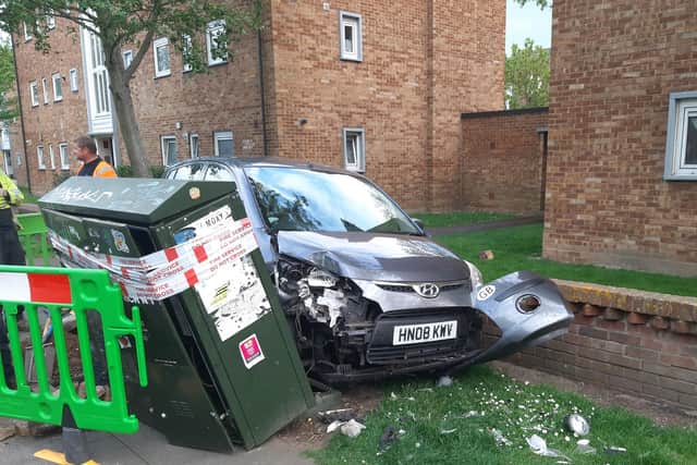Emergency services remained at the scene while the car was recovered.