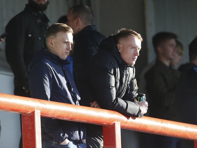 Portsmouth fans during the EFL Sky Bet League 1 match between Morecambe and Portsmouth at the Globe Arena, Morecambe, England on 12 November 2022.