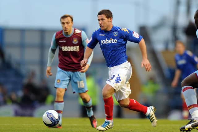 David Norris, pictured against West Ham in January 2012, scored eight goals in 42 appearances for Pompey. Picture: Ian Hargreaves (110140-6)