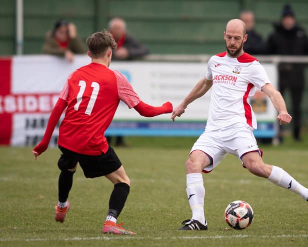 Tom Jeffes, right, in action for Horndean at Fareham last season. Picture: Keith Woodland