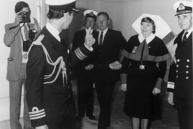 The then Prince Charles visiting Haslar