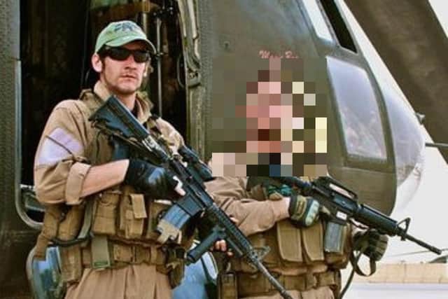 Shane Matthews, pictured left, during his time as a military contractor.