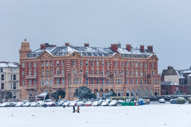 The Queens Hotel in the snow at Southsea looks like the perfect image for a Christmas card. Picture: Shaun Roster
