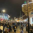 Thousands gathered for the Fareham Christmas Lights switch-on despite poor weather. Picture: Isaac Maddock.
