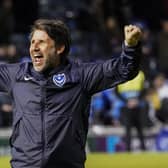 Danny Cowley celebrates after Pompey's stunning comeback earnt a 3-2 success over Wigan at Fratton Park. Picture: Jason Brown/ProSportsImages