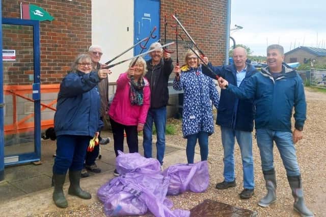 Mengeham Rythe Sailing Club members spent two hours litter picking as part of the  Big Help Out community programme