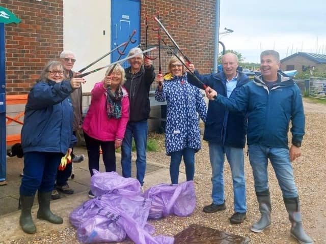 Mengeham Rythe Sailing Club members spent two hours litter picking as part of the  Big Help Out community programme