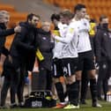 Kenny Jackett attempt to motivate his under-par side in their 1-0 defeat at Blackpool. Picture: Daniel Chesterton/phcimages.com
