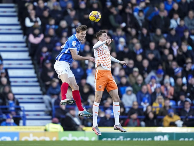 Sean Raggett heads clear against Blackpool. Picture: Jason Brown/ProSportsImages
