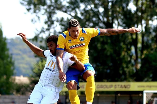 Matt Briggs in action for Boro at Weston. Picture by Tom Phillips