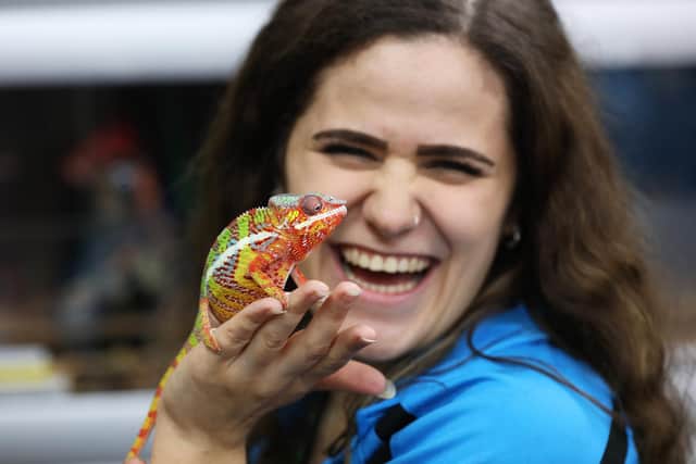 Staff supervisor Carmel Landey showing off some pets. Picture: Sam Stephenson