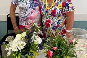 Flower arrangements help Rowans Hospice and Level Up Gosport