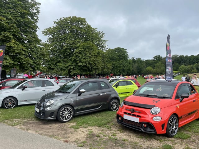Vehicles on display at Simply Italian sponsored by Hendy Fiat