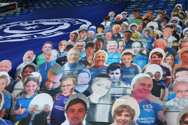 Cardboard cut-outs have replaced fans inside Fratton Park