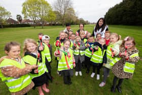 Pictured: Pupils from Bidbury Infants School with their teacher ready for litter picking
Picture: Habibur Rahman