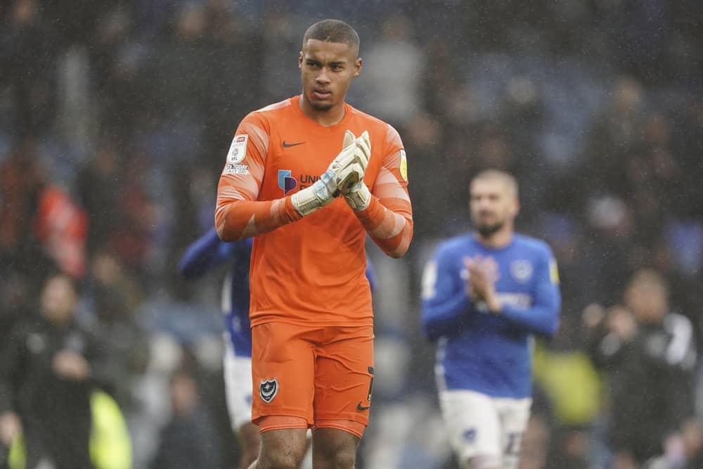 Pompey's impressive loanee Gavin Bazunu has been linked with a switch to Middlesbrough by The Irish Sun. Picture: Jason Brown/ProSportsImages