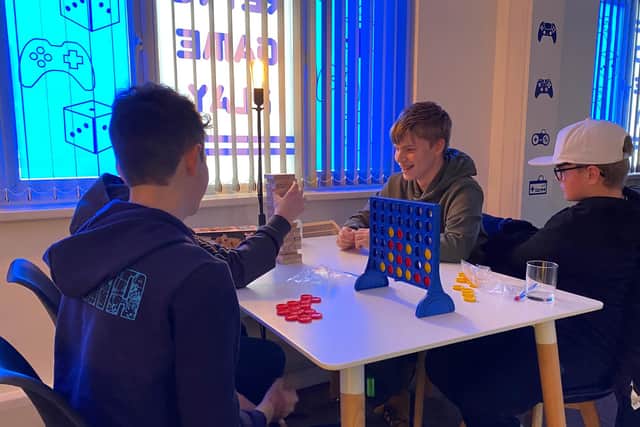 William McClenaghan, 14, was playing Jenga and Connect4 with his pals Ben Mills, Max Dixon and Liam Jay, all 13.