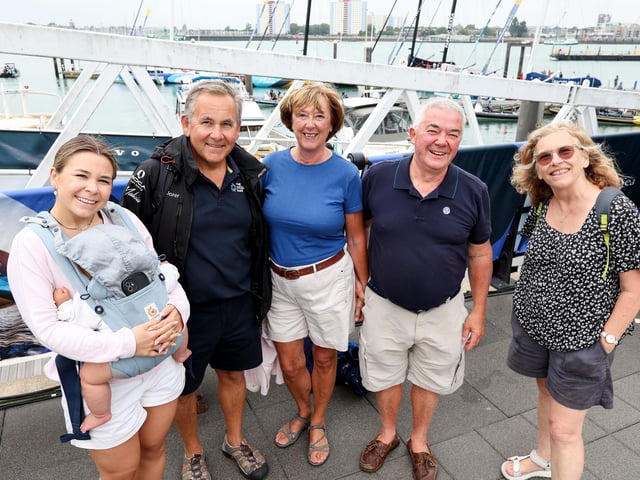 From left: Lucy Harris holding Jack, 8months, Tom Harris, Sue and Marcus Matthews, and Hilary Harris.  Picture: Chris Moorhouse (160825-10)